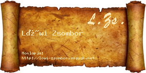 Löwi Zsombor névjegykártya